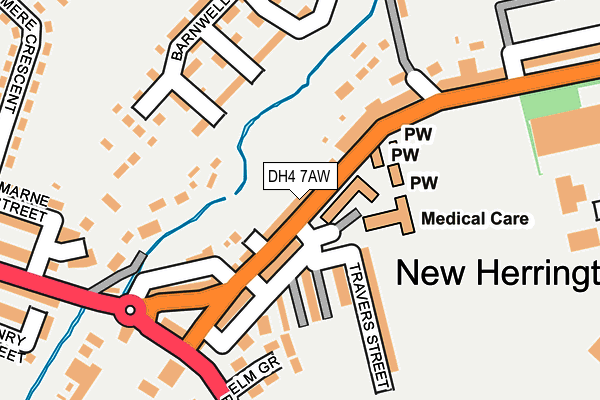 DH4 7AW map - OS OpenMap – Local (Ordnance Survey)