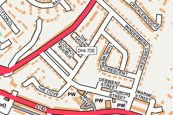 DH4 7DE map - OS OpenMap – Local (Ordnance Survey)