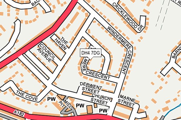 DH4 7DG map - OS OpenMap – Local (Ordnance Survey)