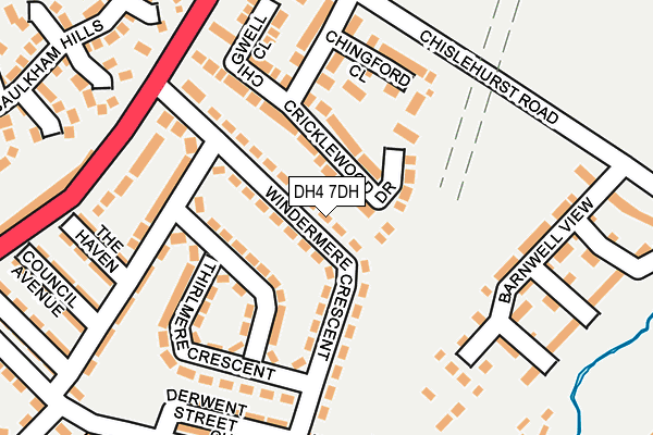 DH4 7DH map - OS OpenMap – Local (Ordnance Survey)