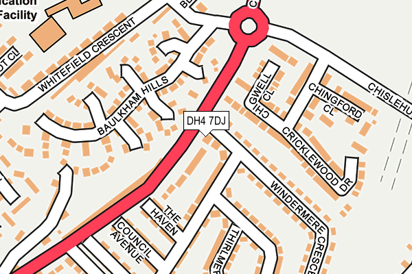 DH4 7DJ map - OS OpenMap – Local (Ordnance Survey)