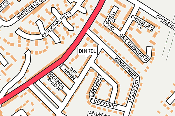 DH4 7DL map - OS OpenMap – Local (Ordnance Survey)