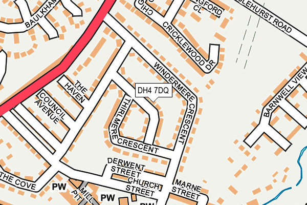 DH4 7DQ map - OS OpenMap – Local (Ordnance Survey)