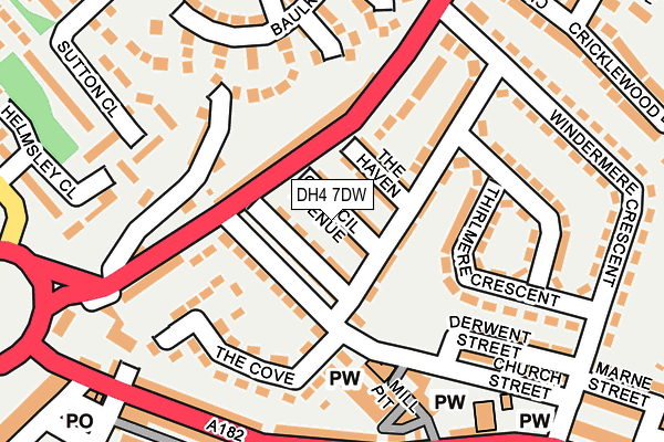 DH4 7DW map - OS OpenMap – Local (Ordnance Survey)