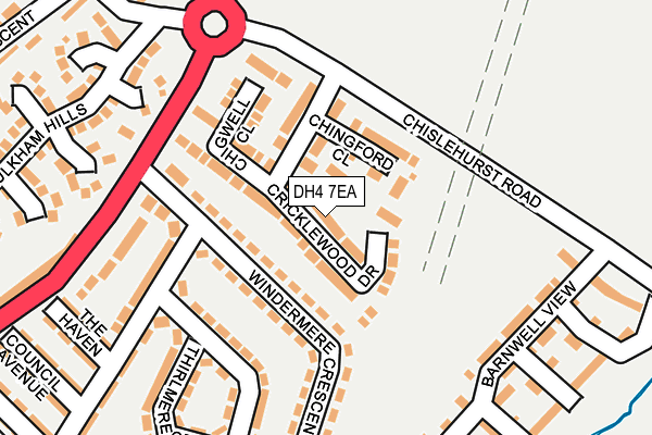 DH4 7EA map - OS OpenMap – Local (Ordnance Survey)