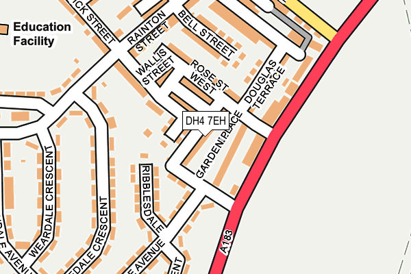 DH4 7EH map - OS OpenMap – Local (Ordnance Survey)