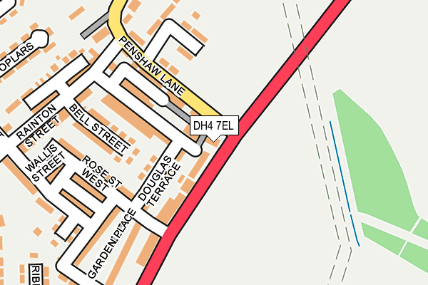 DH4 7EL map - OS OpenMap – Local (Ordnance Survey)