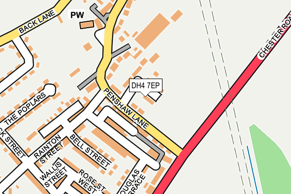 DH4 7EP map - OS OpenMap – Local (Ordnance Survey)