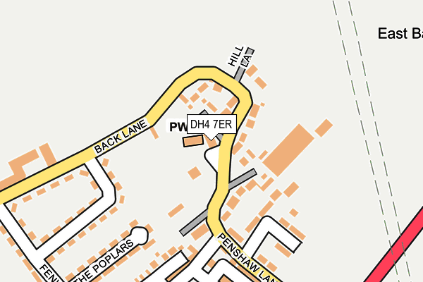 DH4 7ER map - OS OpenMap – Local (Ordnance Survey)