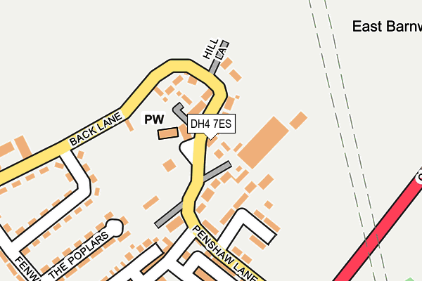 DH4 7ES map - OS OpenMap – Local (Ordnance Survey)