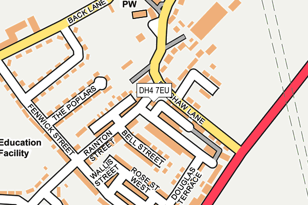 DH4 7EU map - OS OpenMap – Local (Ordnance Survey)