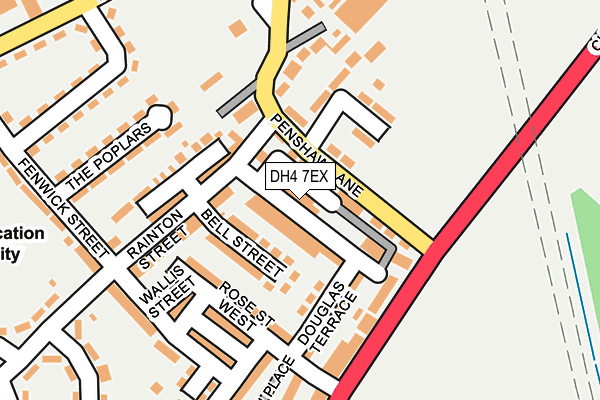 DH4 7EX map - OS OpenMap – Local (Ordnance Survey)