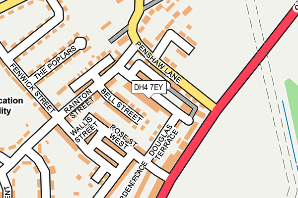 DH4 7EY map - OS OpenMap – Local (Ordnance Survey)