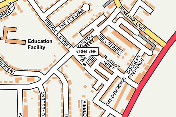 DH4 7HB map - OS OpenMap – Local (Ordnance Survey)