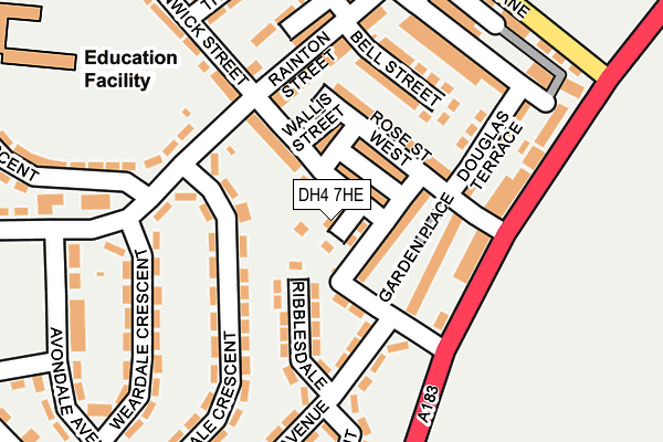 DH4 7HE map - OS OpenMap – Local (Ordnance Survey)