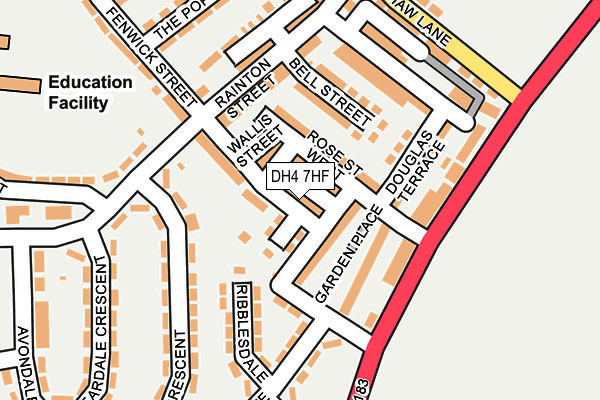 DH4 7HF map - OS OpenMap – Local (Ordnance Survey)