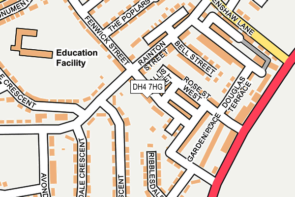 DH4 7HG map - OS OpenMap – Local (Ordnance Survey)