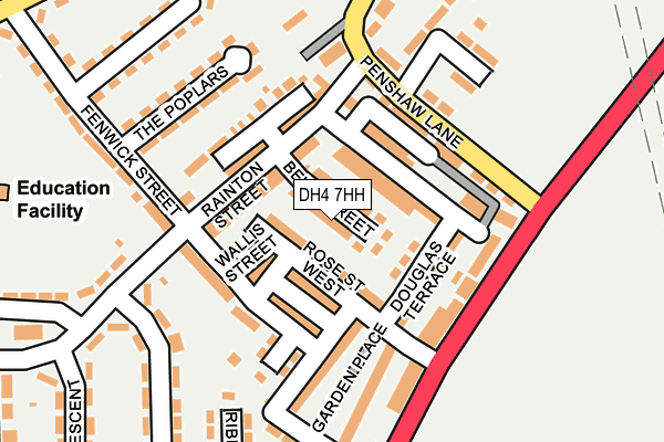 DH4 7HH map - OS OpenMap – Local (Ordnance Survey)