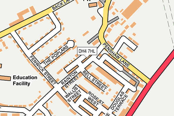 DH4 7HL map - OS OpenMap – Local (Ordnance Survey)