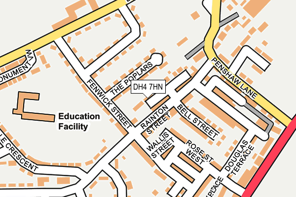 DH4 7HN map - OS OpenMap – Local (Ordnance Survey)
