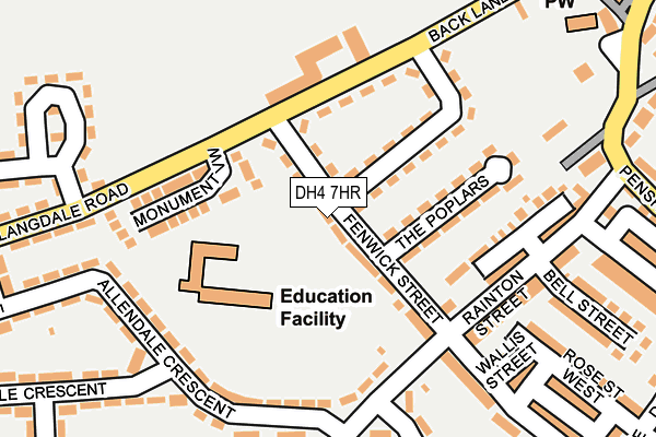 DH4 7HR map - OS OpenMap – Local (Ordnance Survey)