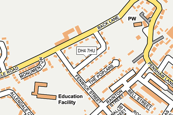 DH4 7HU map - OS OpenMap – Local (Ordnance Survey)