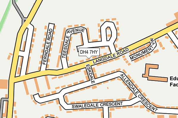 DH4 7HY map - OS OpenMap – Local (Ordnance Survey)