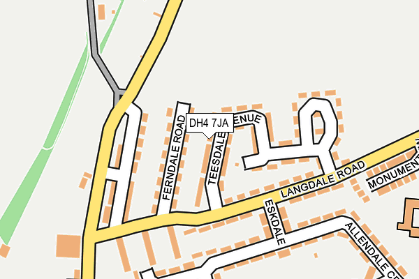 DH4 7JA map - OS OpenMap – Local (Ordnance Survey)