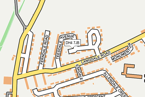 DH4 7JB map - OS OpenMap – Local (Ordnance Survey)