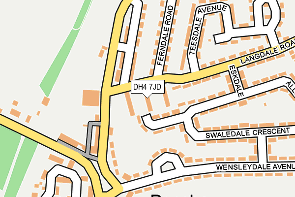 DH4 7JD map - OS OpenMap – Local (Ordnance Survey)