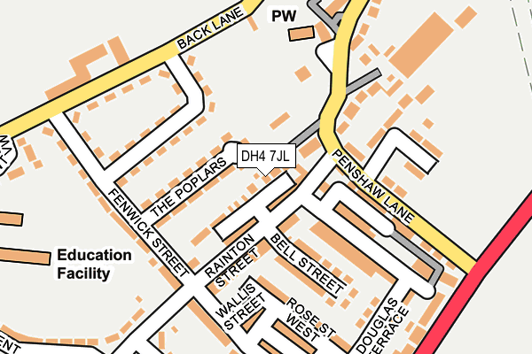 DH4 7JL map - OS OpenMap – Local (Ordnance Survey)