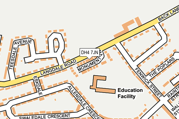DH4 7JN map - OS OpenMap – Local (Ordnance Survey)