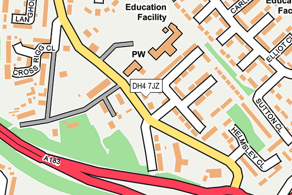 DH4 7JZ map - OS OpenMap – Local (Ordnance Survey)