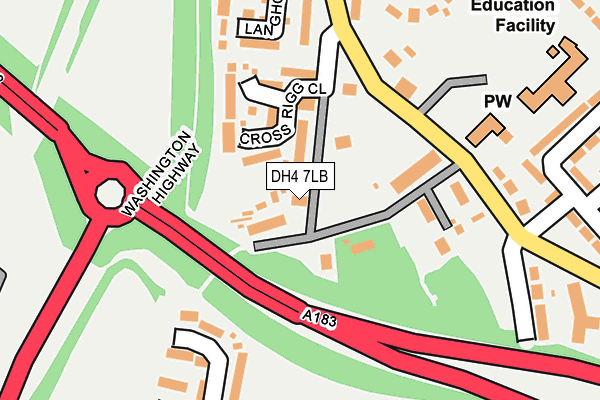 DH4 7LB map - OS OpenMap – Local (Ordnance Survey)
