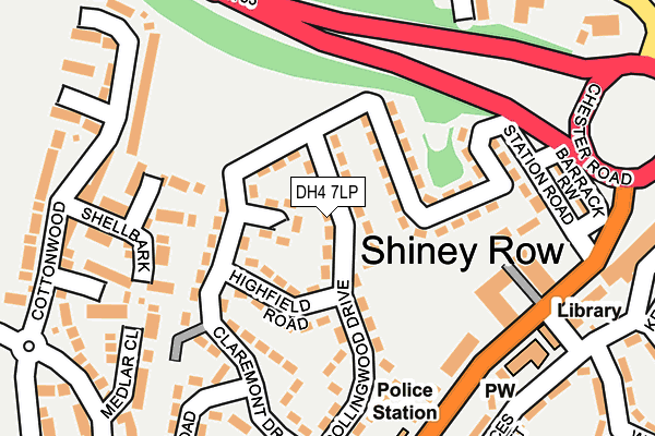 DH4 7LP map - OS OpenMap – Local (Ordnance Survey)