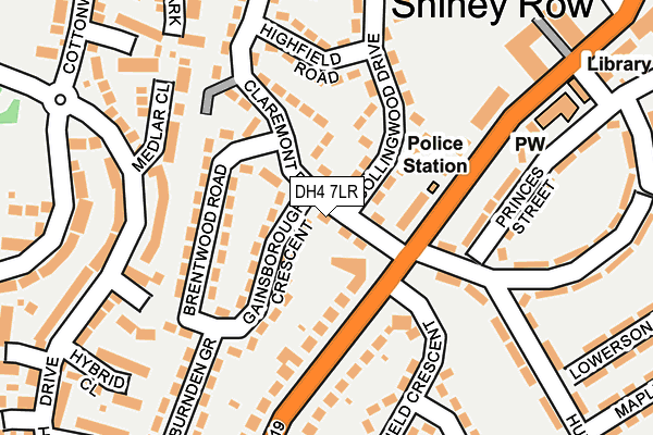 DH4 7LR map - OS OpenMap – Local (Ordnance Survey)