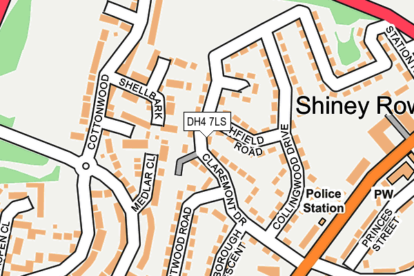 DH4 7LS map - OS OpenMap – Local (Ordnance Survey)