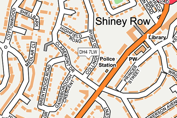 DH4 7LW map - OS OpenMap – Local (Ordnance Survey)