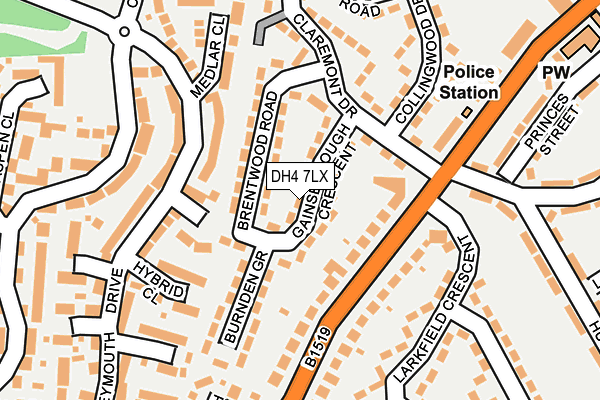 DH4 7LX map - OS OpenMap – Local (Ordnance Survey)