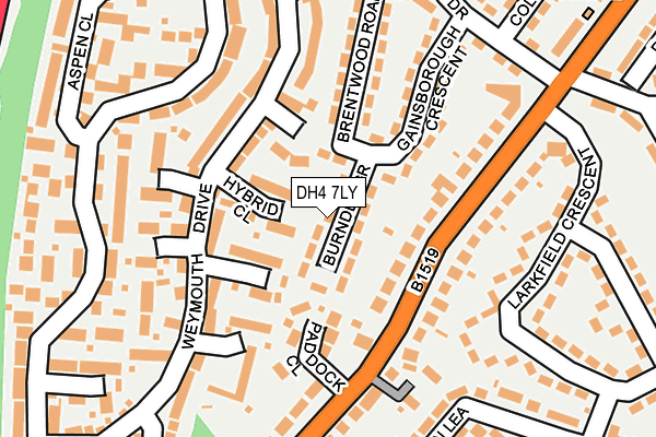 DH4 7LY map - OS OpenMap – Local (Ordnance Survey)