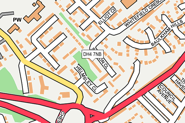 DH4 7NB map - OS OpenMap – Local (Ordnance Survey)
