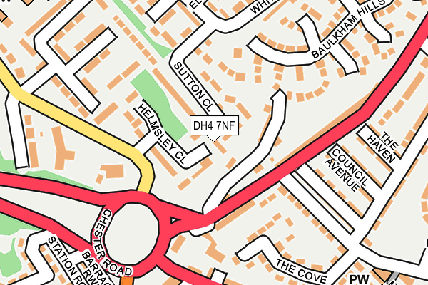 DH4 7NF map - OS OpenMap – Local (Ordnance Survey)