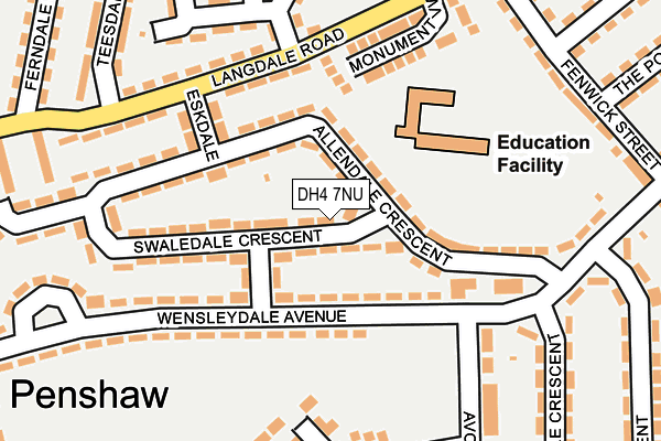 DH4 7NU map - OS OpenMap – Local (Ordnance Survey)