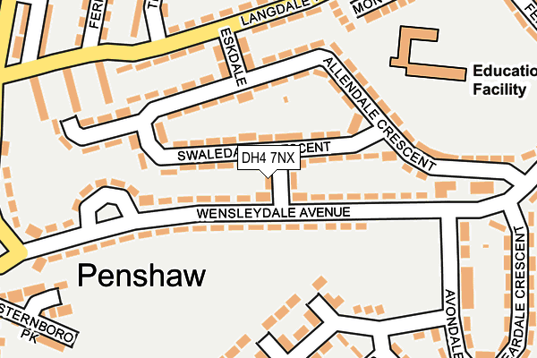 DH4 7NX map - OS OpenMap – Local (Ordnance Survey)