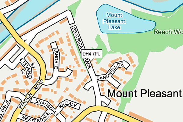 DH4 7PU map - OS OpenMap – Local (Ordnance Survey)