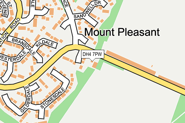 DH4 7PW map - OS OpenMap – Local (Ordnance Survey)