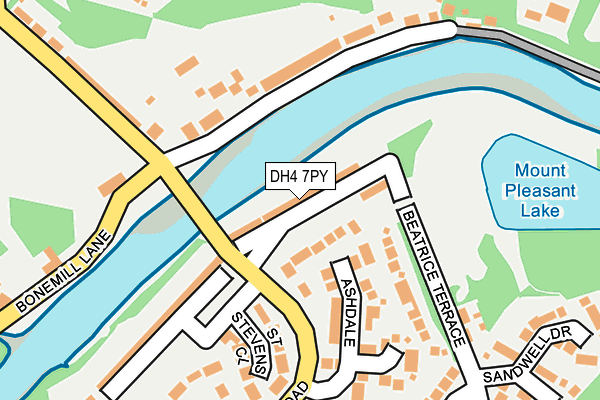 DH4 7PY map - OS OpenMap – Local (Ordnance Survey)