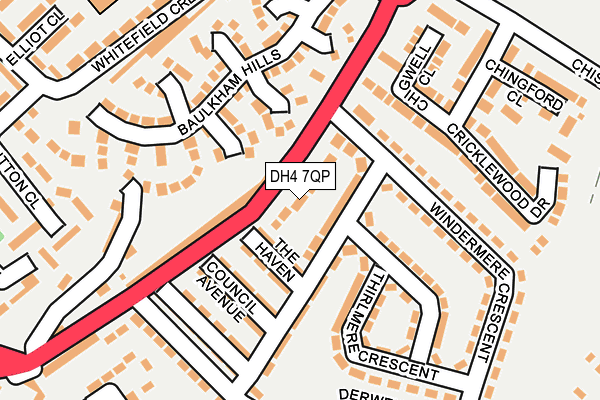 DH4 7QP map - OS OpenMap – Local (Ordnance Survey)