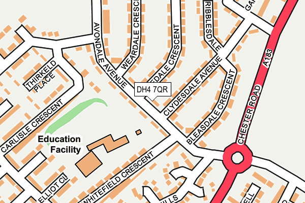 DH4 7QR map - OS OpenMap – Local (Ordnance Survey)