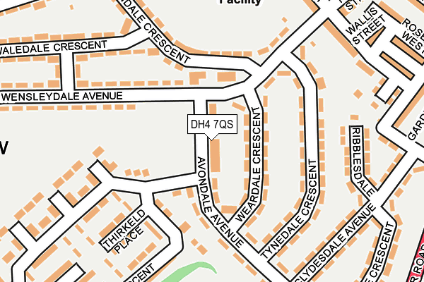 DH4 7QS map - OS OpenMap – Local (Ordnance Survey)